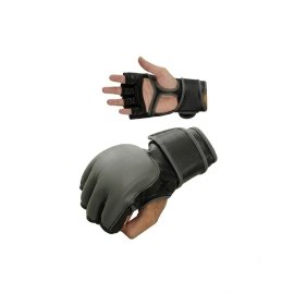 Dark Grey Dome-Padded MMA Sparring Gloves