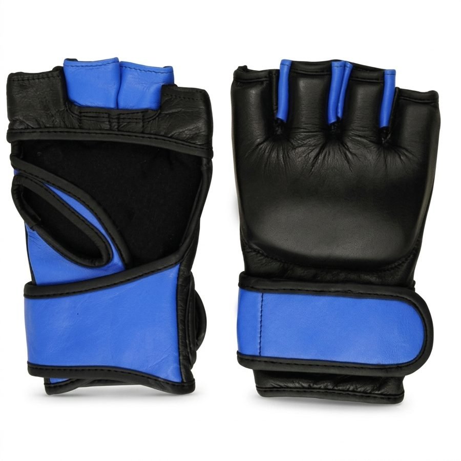 Black & Blue Contrast Grappling Gloves