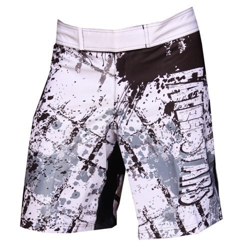 White Grunge Splatter Fight Shorts