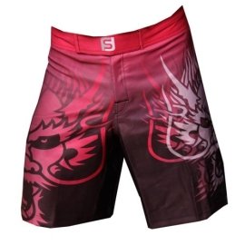 Red Tribal Dragon Fight Shorts