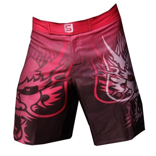 Red Tribal Dragon Fight Shorts
