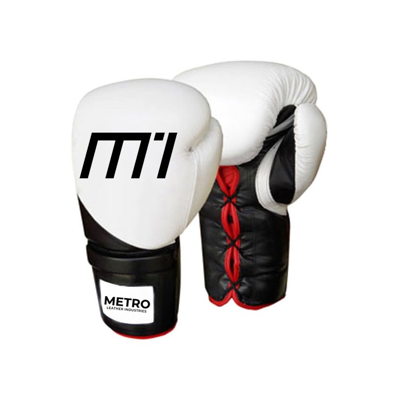 White & Gold Show Boxing Gloves