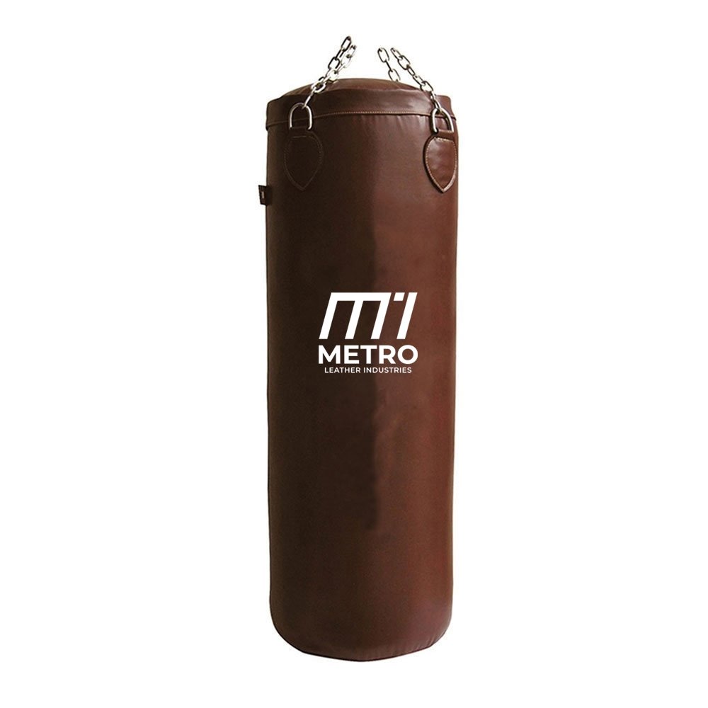 Classic Brown Leather-Look Heavy Punching Bag