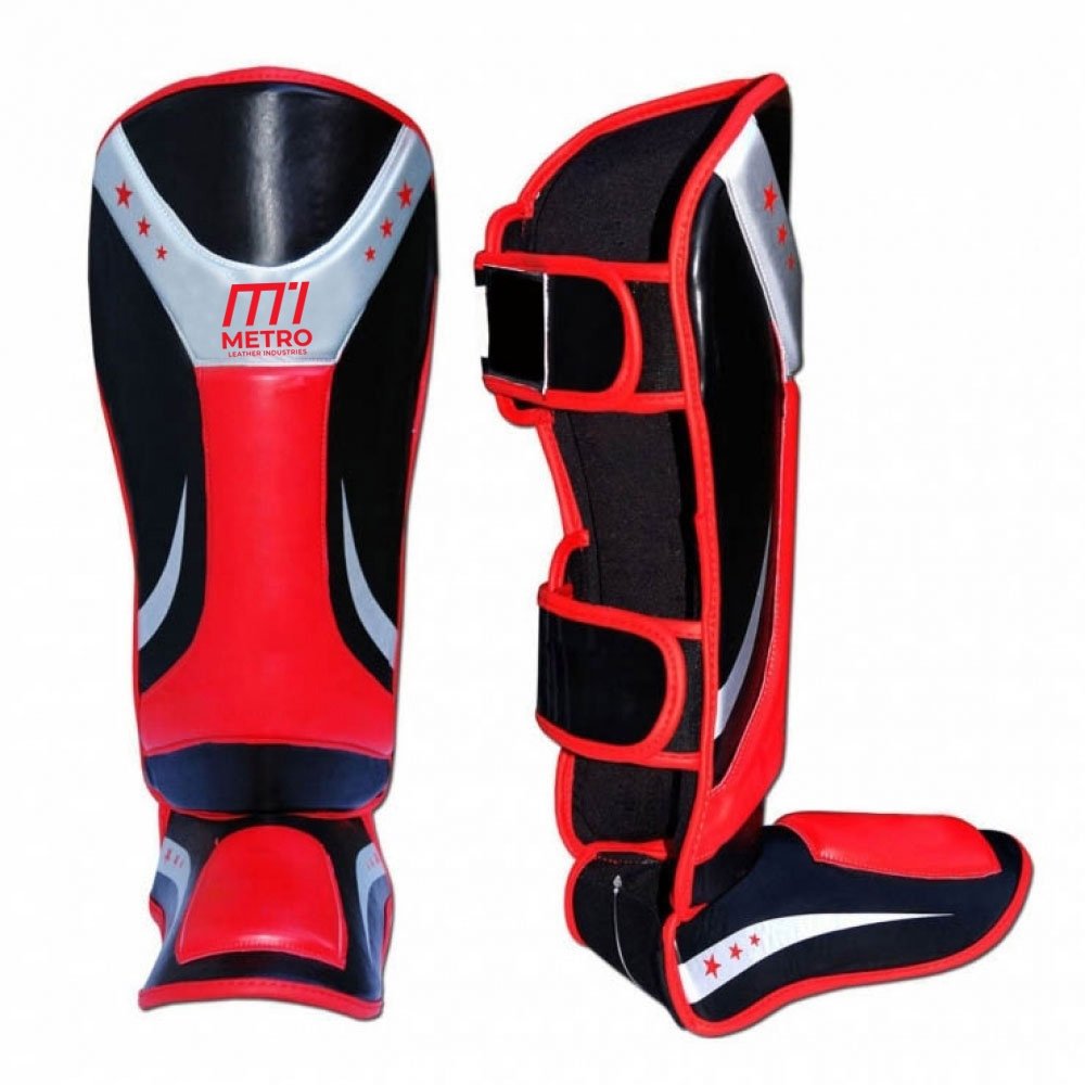Red, Black & Silver Pro Shin Instep