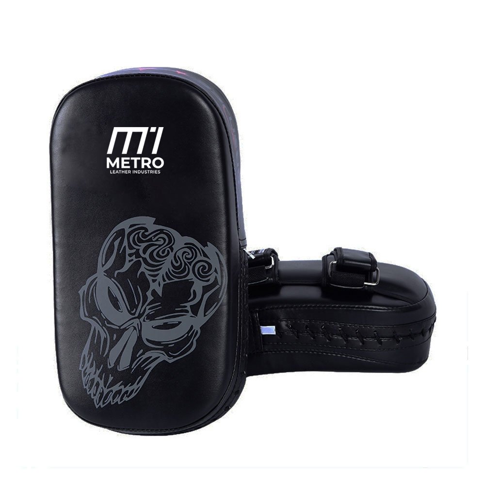 Black Skull Graphic Thai Kick Pads